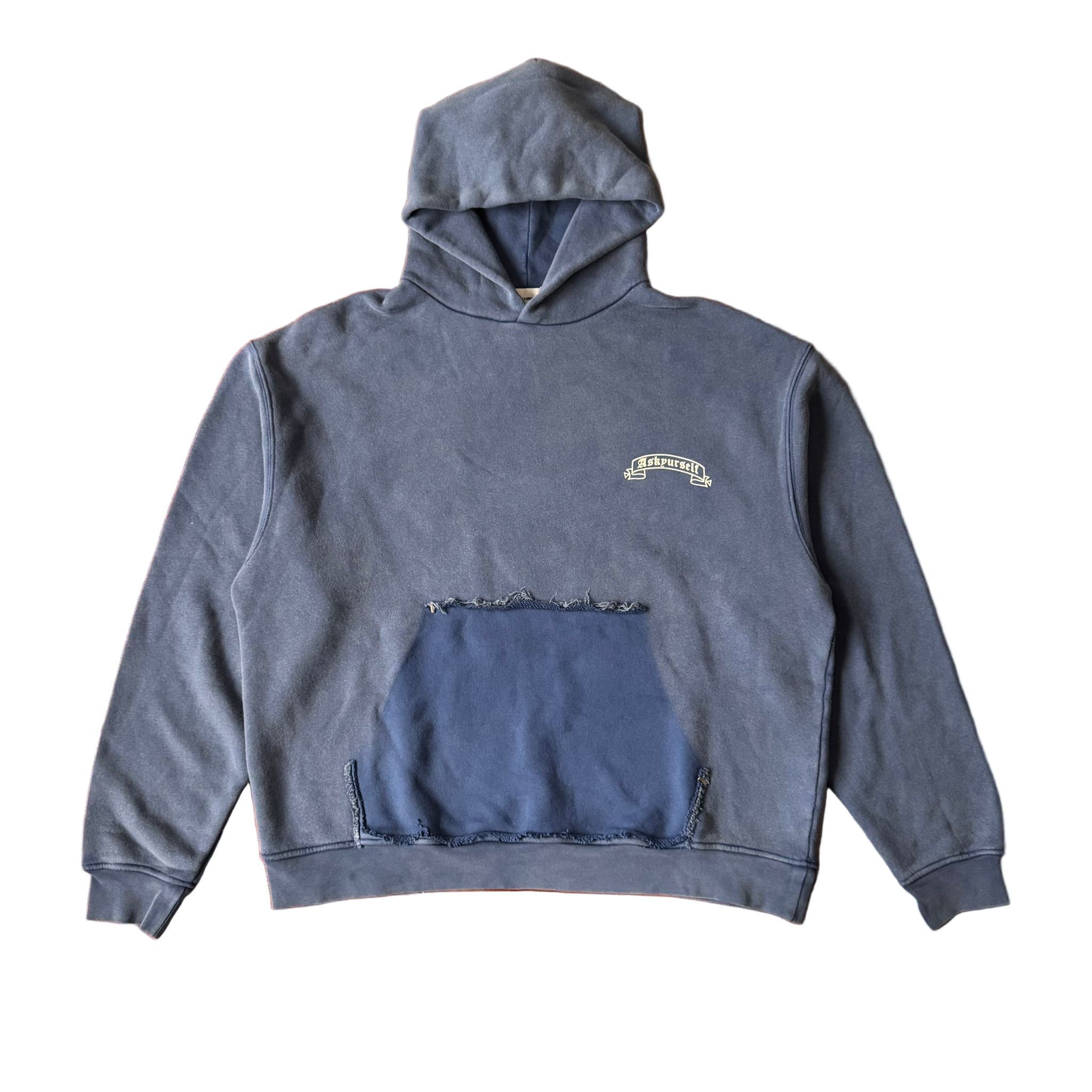 Askyurself Navy Vintage Banned Ripped Pocket Oversized Hoodie Size US XL / EU 56 / 4 - 1 Thumbnail