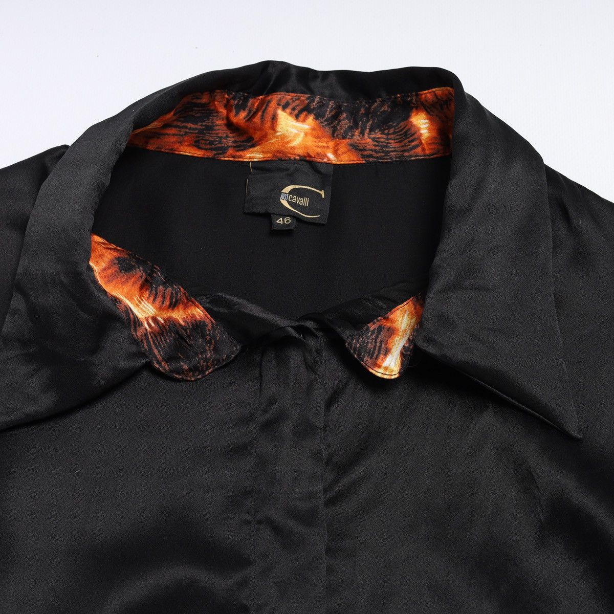 Just Cavalli Just Cavalli Silk Shirt Black Blouse Top Roberto Leopard Size L / US 10 / IT 46 - 8 Thumbnail