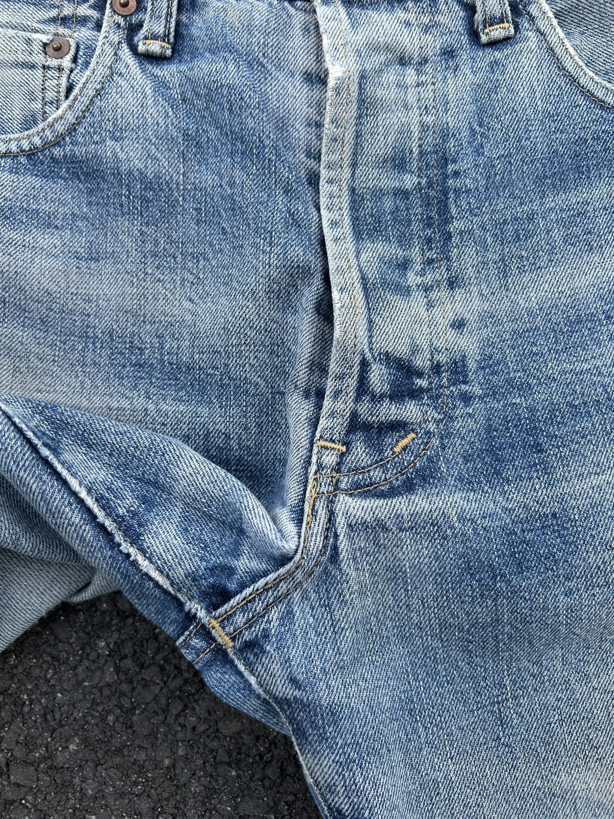 Kapital Thrashed Vintage Levis big E Selvedge Denim Jeans Size US 30 / EU 46 - 9 Thumbnail