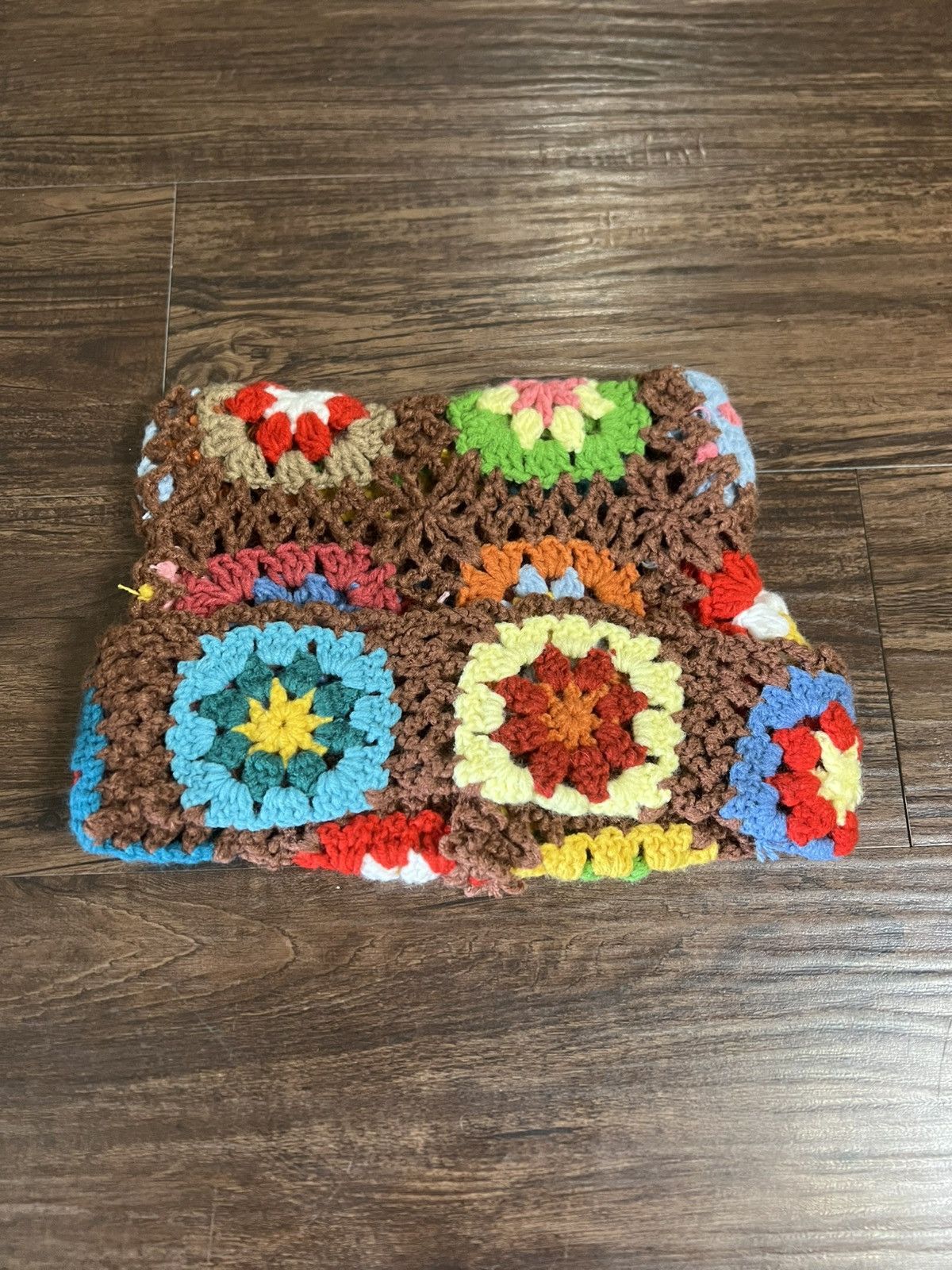 Other Brown Crochet Flower Beanie Size ONE SIZE - 2 Thumbnail