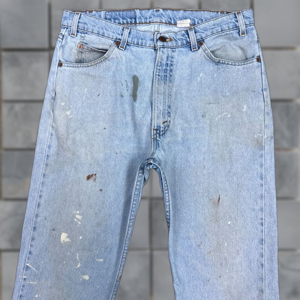 Levi's VINTAGE Levi's 505 Jeans Mens 34x29 Blue 90s Orange Tab Faded Distressed Regular 5-Pocket Denim Cotton Straight Beltless? No Size US 36 / EU 52 - 1 Thumbnail