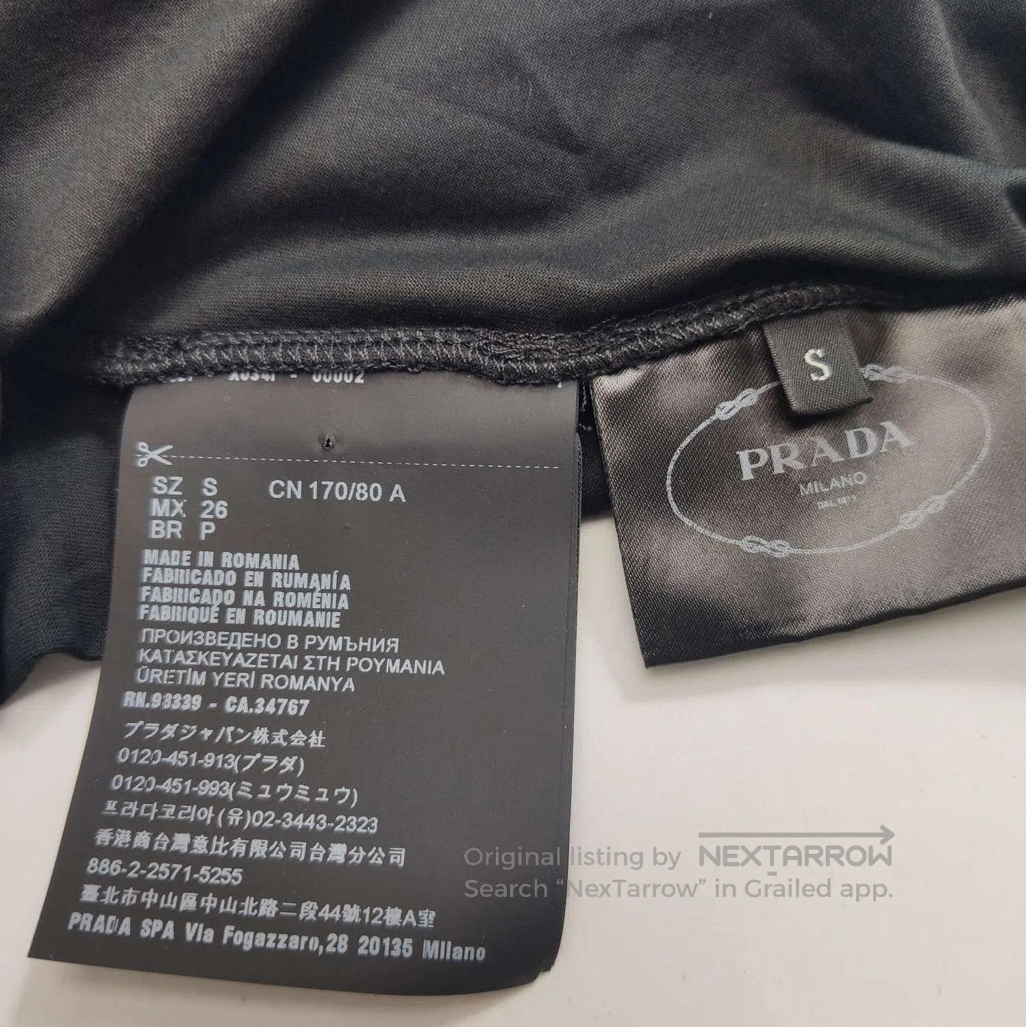 Prada Prada Black Cotton Crew Neck T. Size S / US 4 / IT 40 - 5 Thumbnail