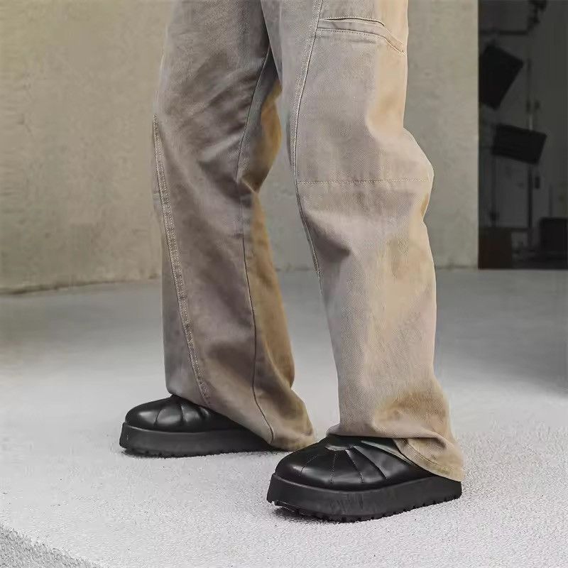Japanese Brand Minimalist Quilted Platform Slip-On Mules | Padded Lug Sole Size US 10 / EU 43 - 2 Thumbnail