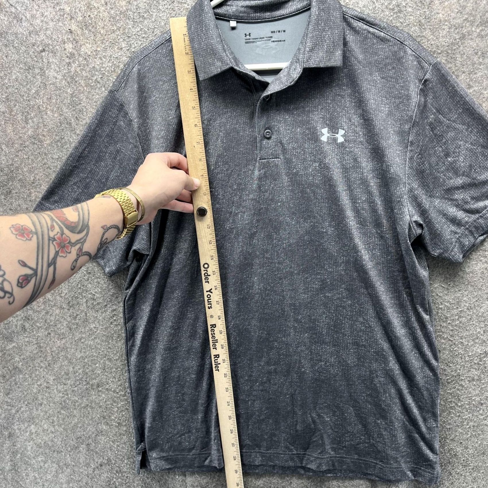 Under Armour Under Armour Polo Shirt Mens M Gray HeatGear Loose Fit Golf Short Sleeve Size US M / EU 48-50 / 2 - 7 Thumbnail