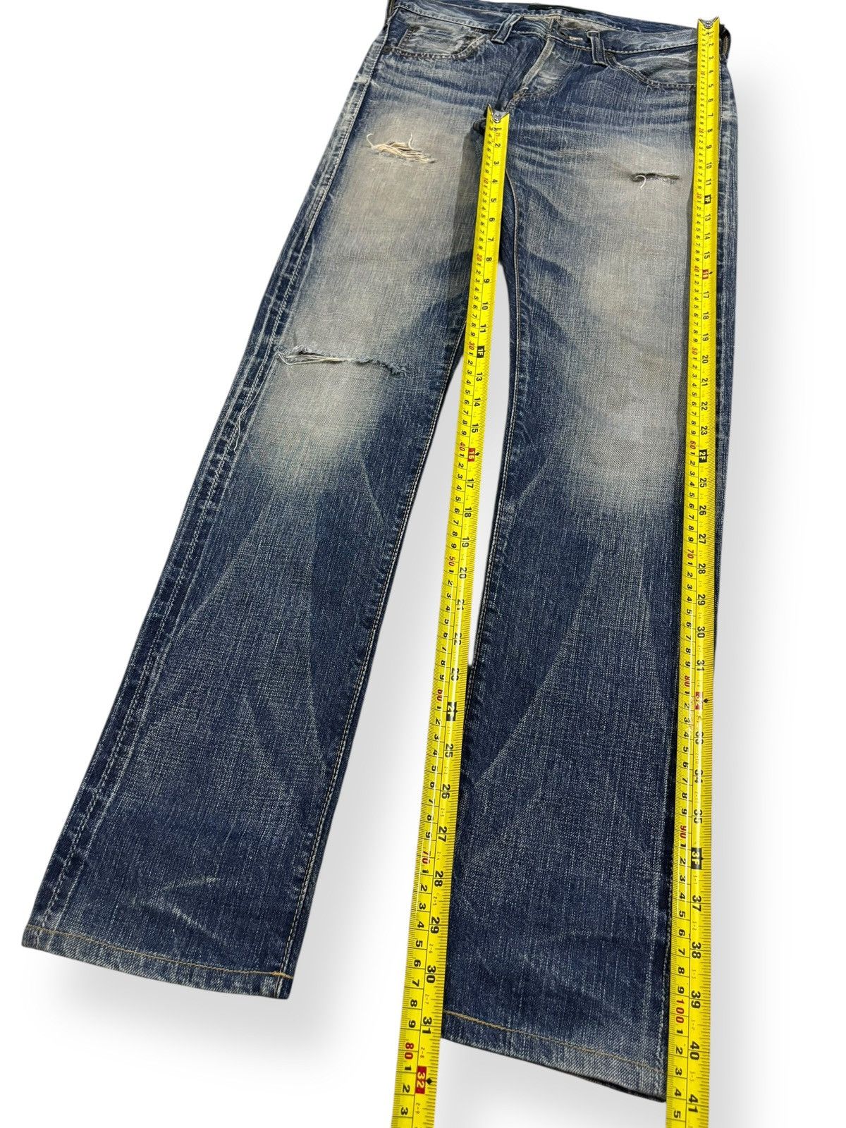 Junya Watanabe Vintage Japanese Brand Johnbull Selvedge Distressed Jeans Size US 29 - 14 Thumbnail