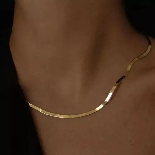 Designer × Jewelry × Other Gold plated flat snake chain necklace Size ONE SIZE - 3 Thumbnail