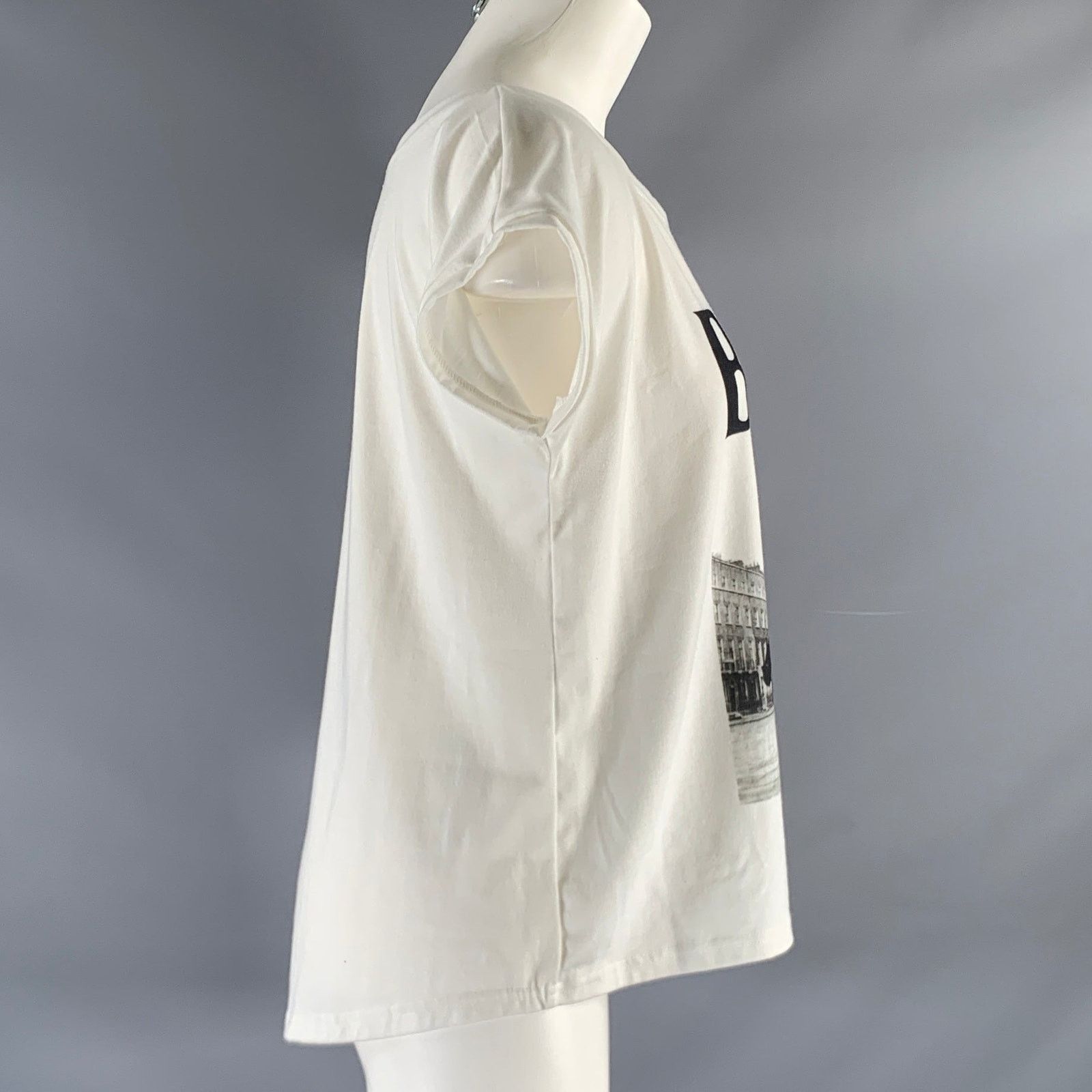 Other DARCEIL XL White Black Cotton Polyester Sleeveless T-Shirt Size XL / US 12-14 / IT 48-50 - 3 Thumbnail