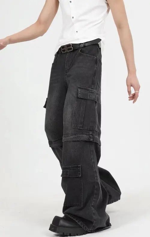 VIBE Retro heavy industry large pocket patchwork work jeans Size US 32 / EU 48 - 6 Thumbnail