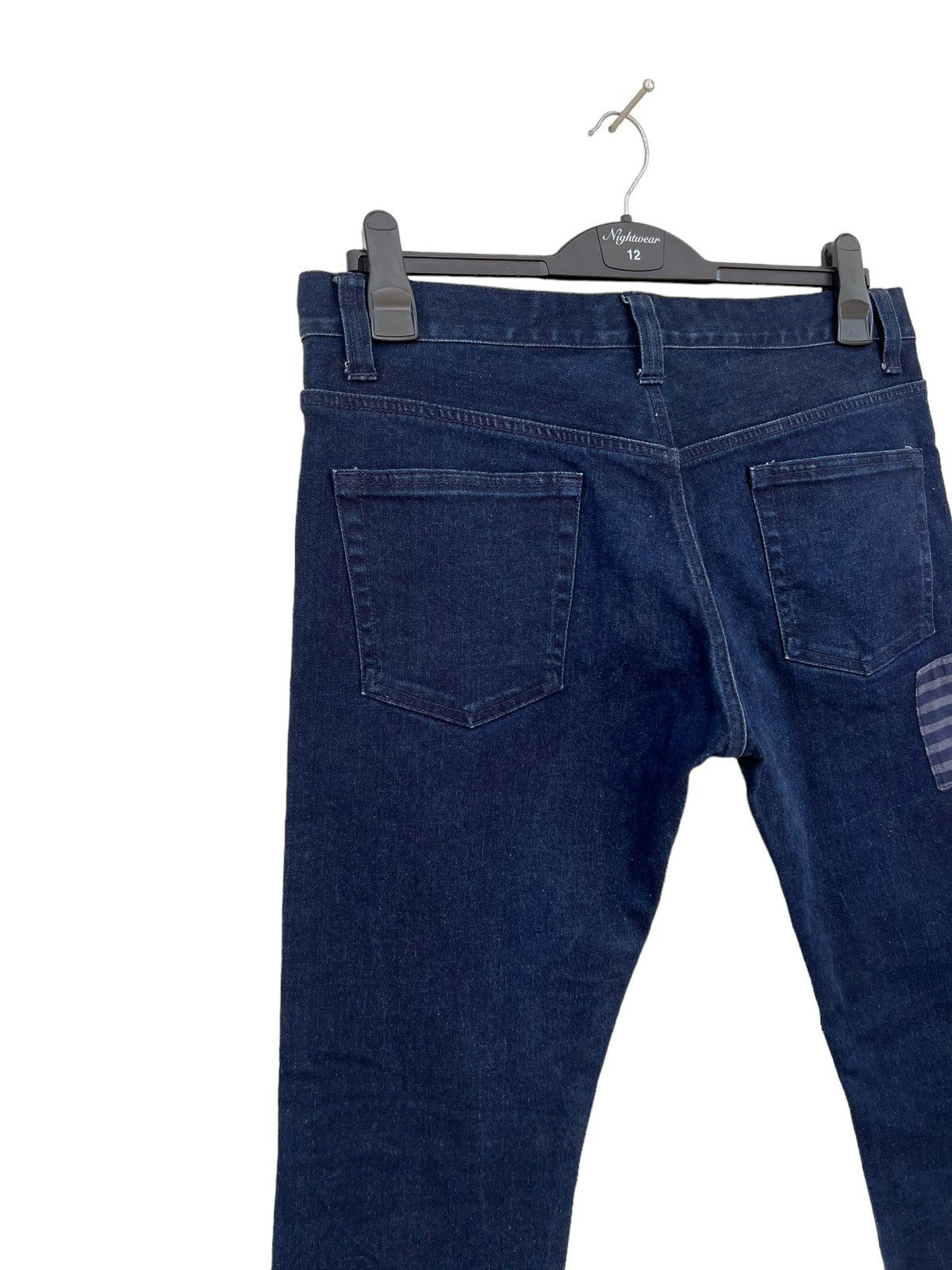Indigo SPACELORZ Japan Boro Patchwork Indigo Blue Slim Denim Jeans Size US 32 / EU 48 - 14 Thumbnail