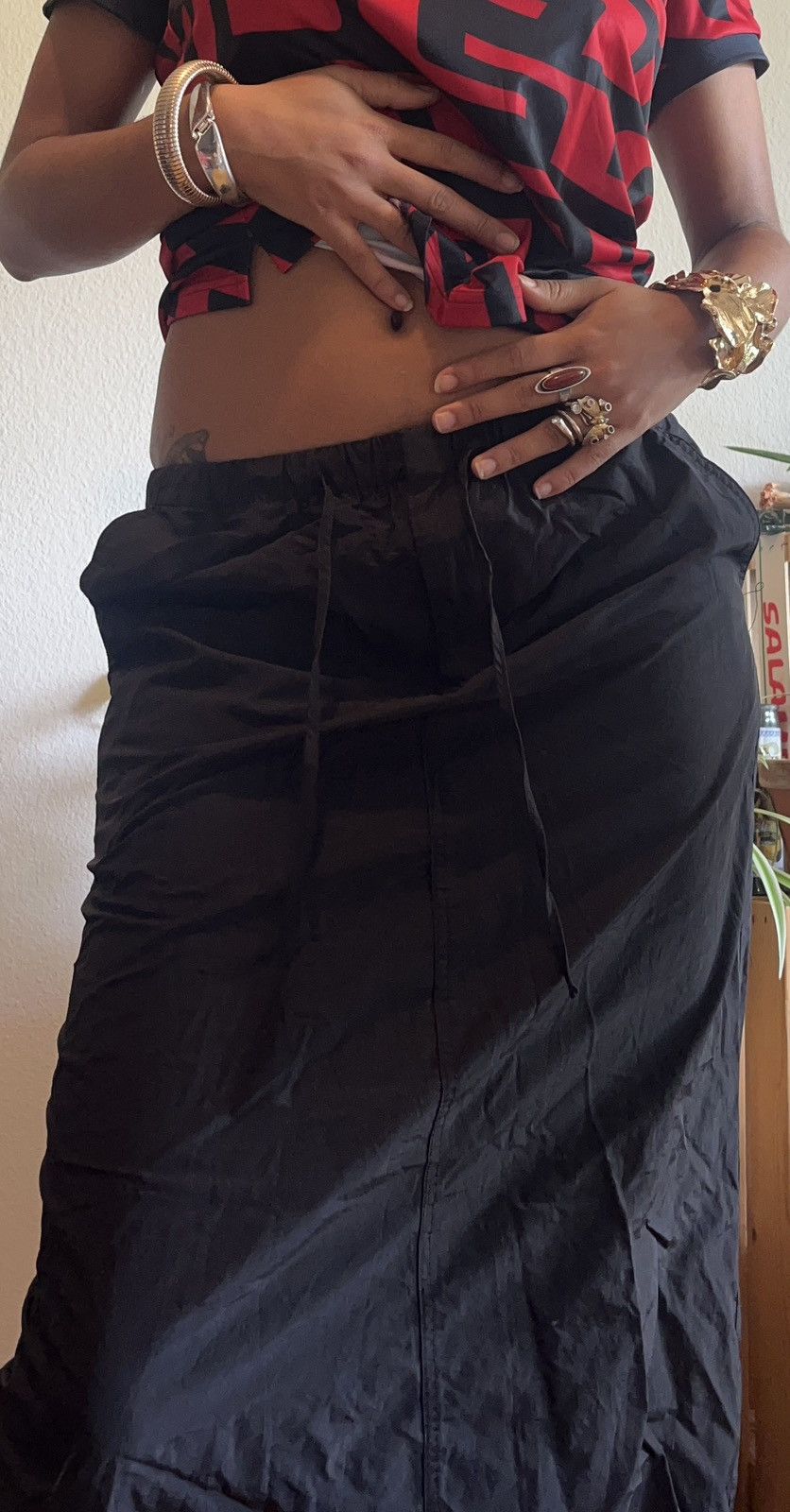 Mango BLACK CARGO SKIRT Size 26" / US 2 / IT 38 - 2 Thumbnail