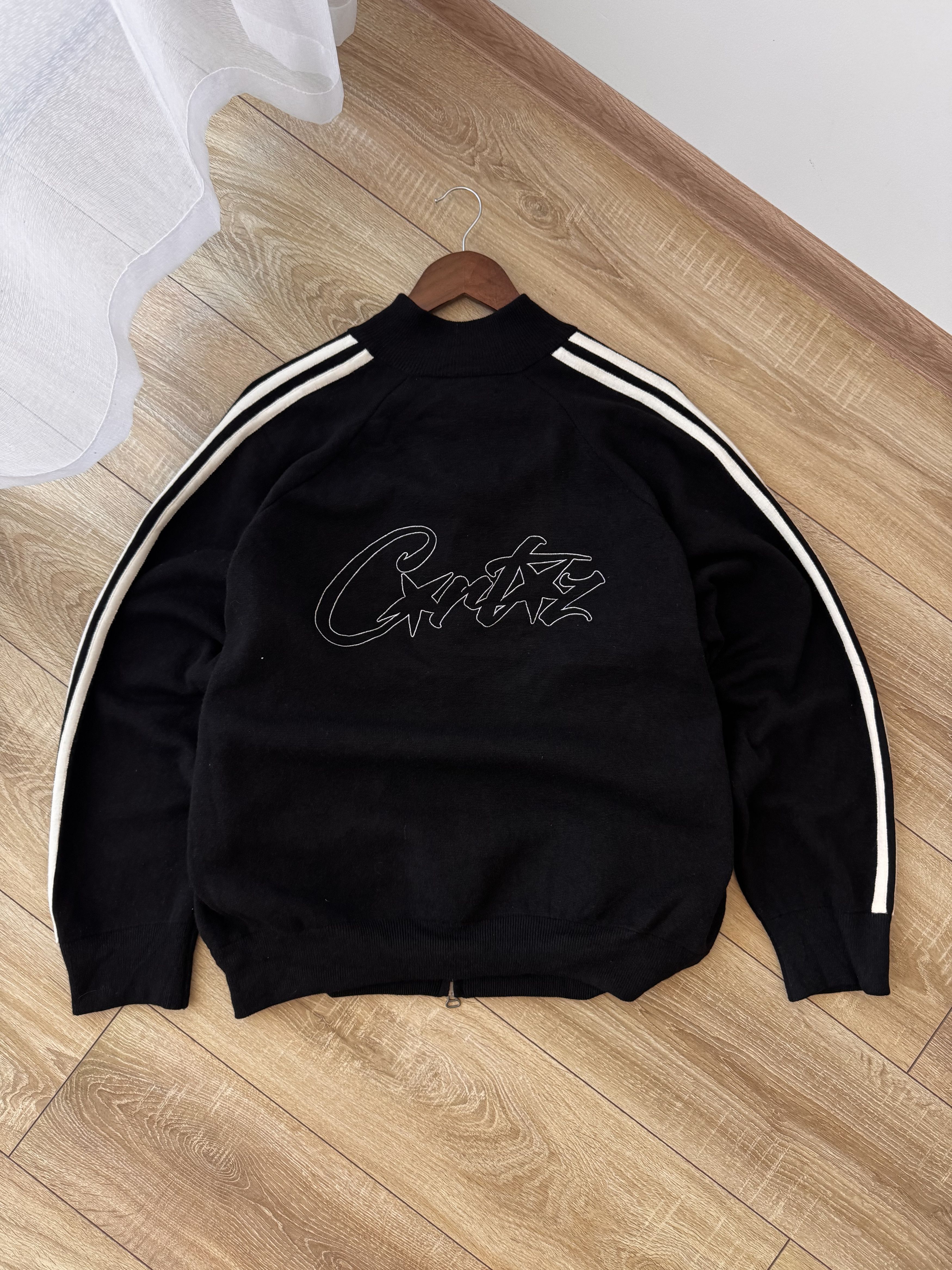 Corteiz Corteiz Knitted Black & White Streetwear Zip Hoodie Size US L / EU 52-54 / 3 - 9 Thumbnail