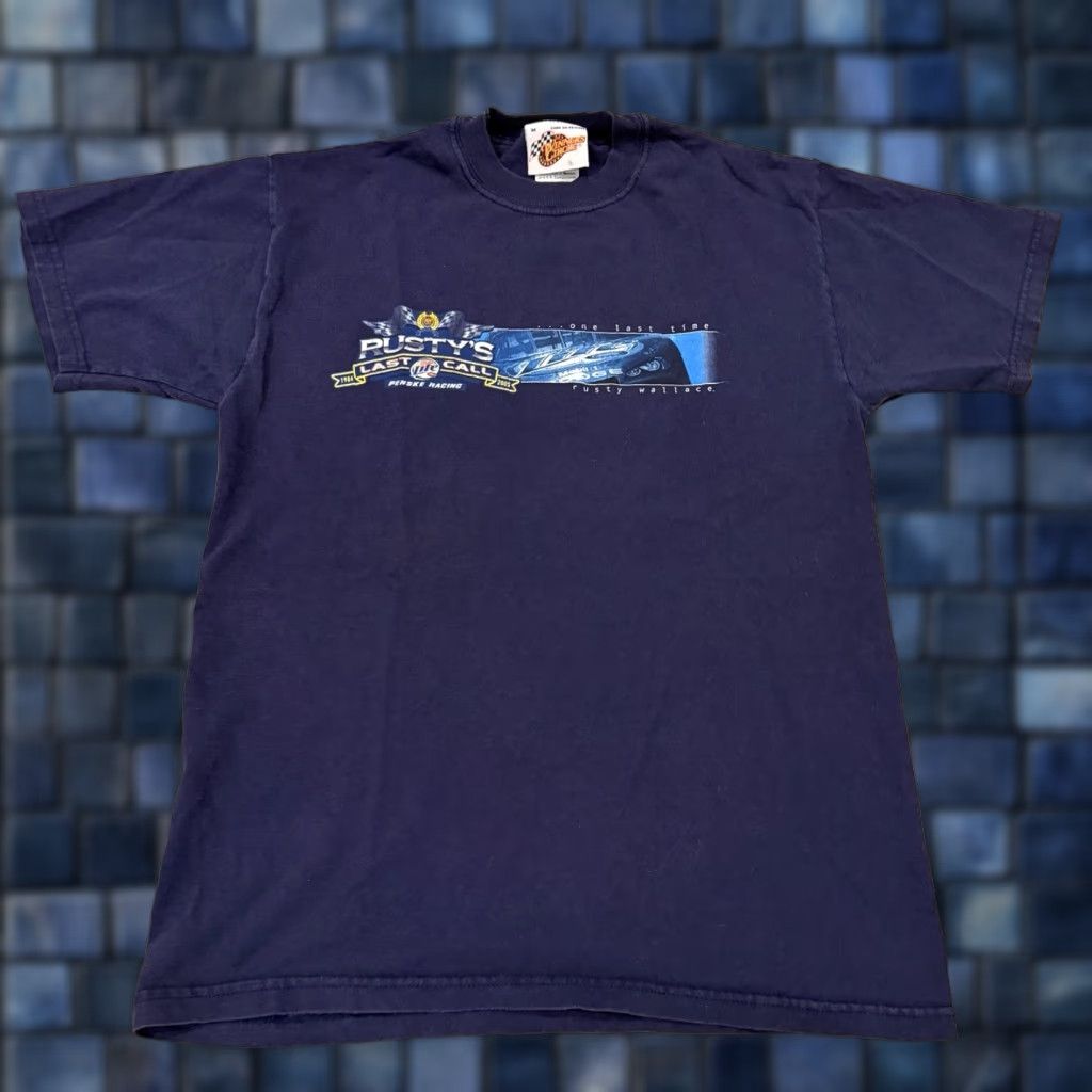 Rusty VINTAGE Rusty Wallace Penske Racing T Shirt Medium 2005 NASCAR Last Call Shirt Mens Blue 90s Cars Retro Nike Size US M / EU 48-50 / 2 - 1 Thumbnail