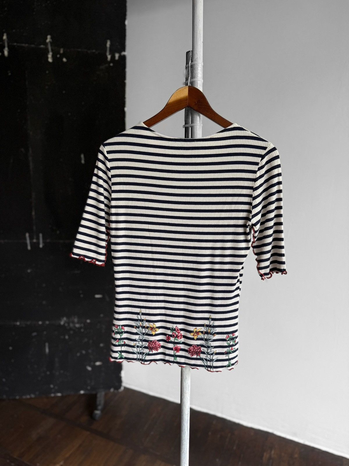 Designer × Desigual Desigual Womens Striped Blouse Top Shirt Floral Print Size M / US 6-8 / IT 42-44 - 5 Thumbnail