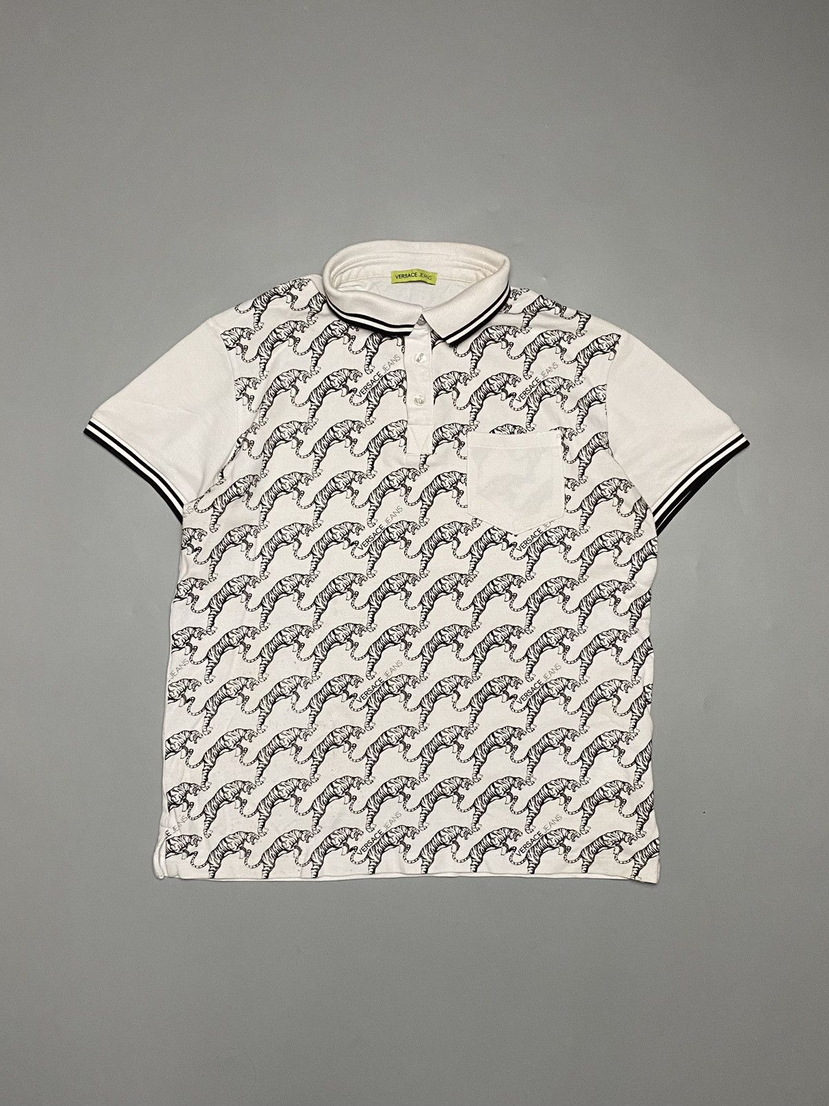 Versace Jeans Couture Versace 🐅 big tiger logo monogram polo shirt Size US L / EU 52-54 / 3 - 1 Thumbnail