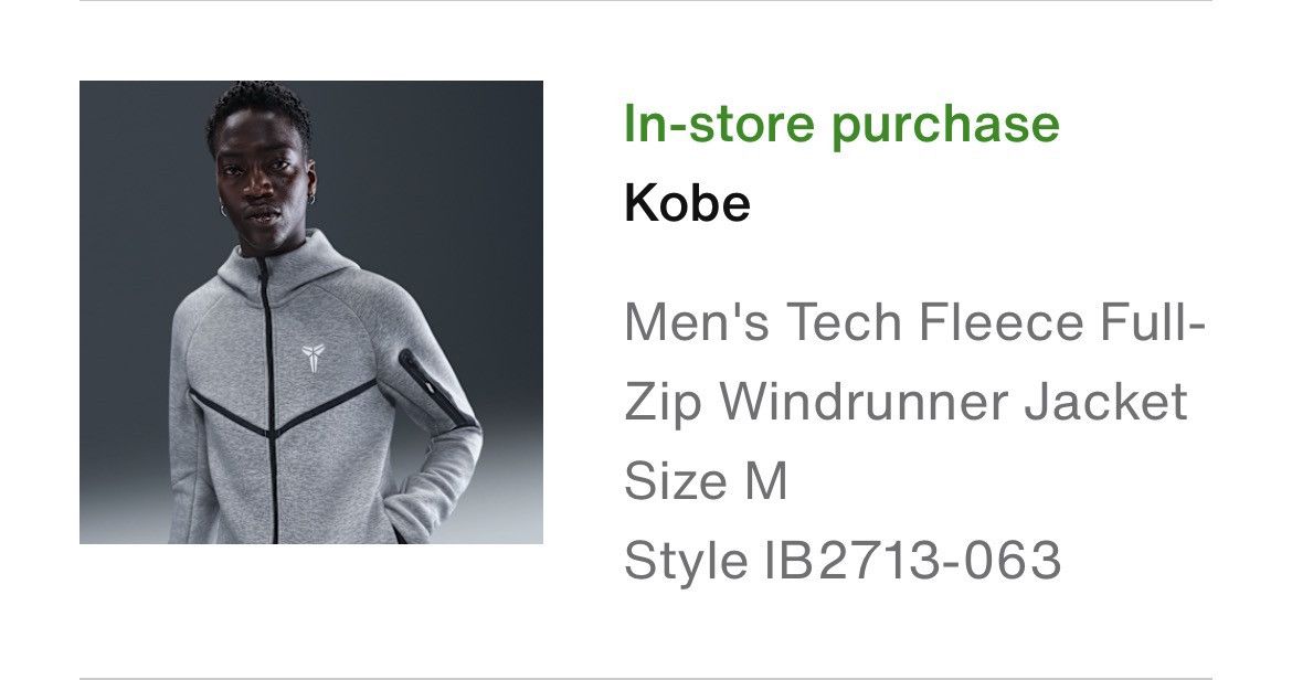 Nike Rare Nike Kobe Bryant Tech Fleece Windrunner Full Zip Jacket Size US M / EU 48-50 / 2 - 9 Thumbnail