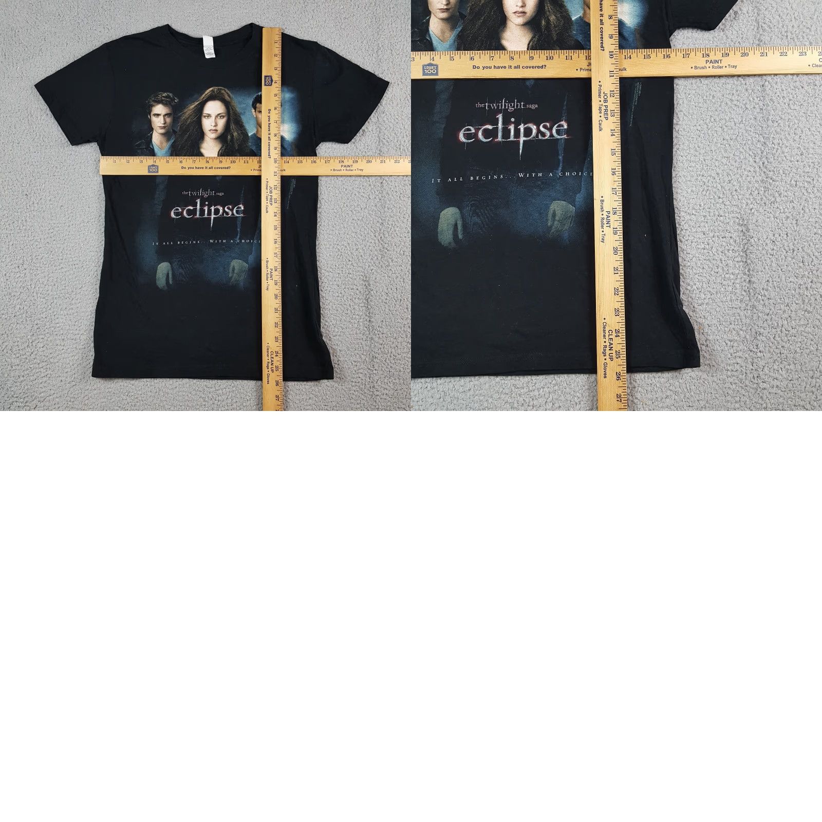 Tultex VINTAGE Twilight Saga Eclipse Movie Promo Women's L T-Shirt Short Sleeve Jacob Crew Neck Tultex Black Top Shirt Girls Womens Size L / US 10 / IT 46 - 8 Thumbnail