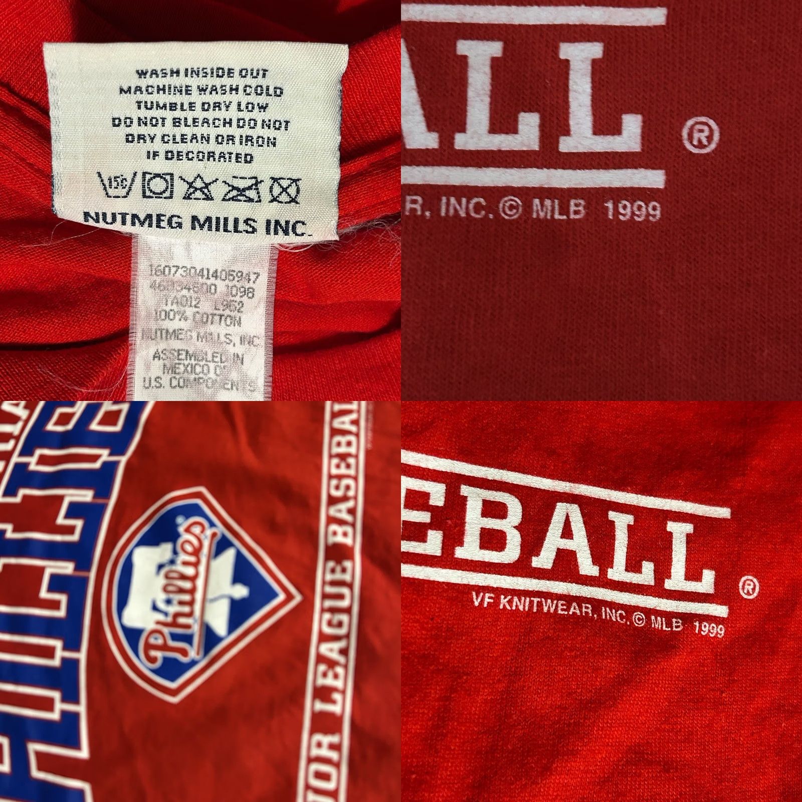 Lee VINTAGE Lee Sports Phillies Shirt Men 2XL Red Short Sleeve Philadelphia Phillies Logo Graphic Print T-Shirt Size US XXL / EU 58 / 5 - 9 Thumbnail