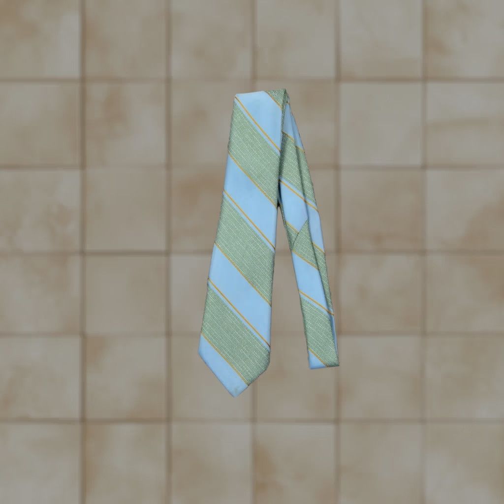 Vintage VINTAGE Towncraft Tie Blue Green Striped Mens OS Tie 60s Pennies 60s Mens Neck Tie Size ONE SIZE - 1 Thumbnail