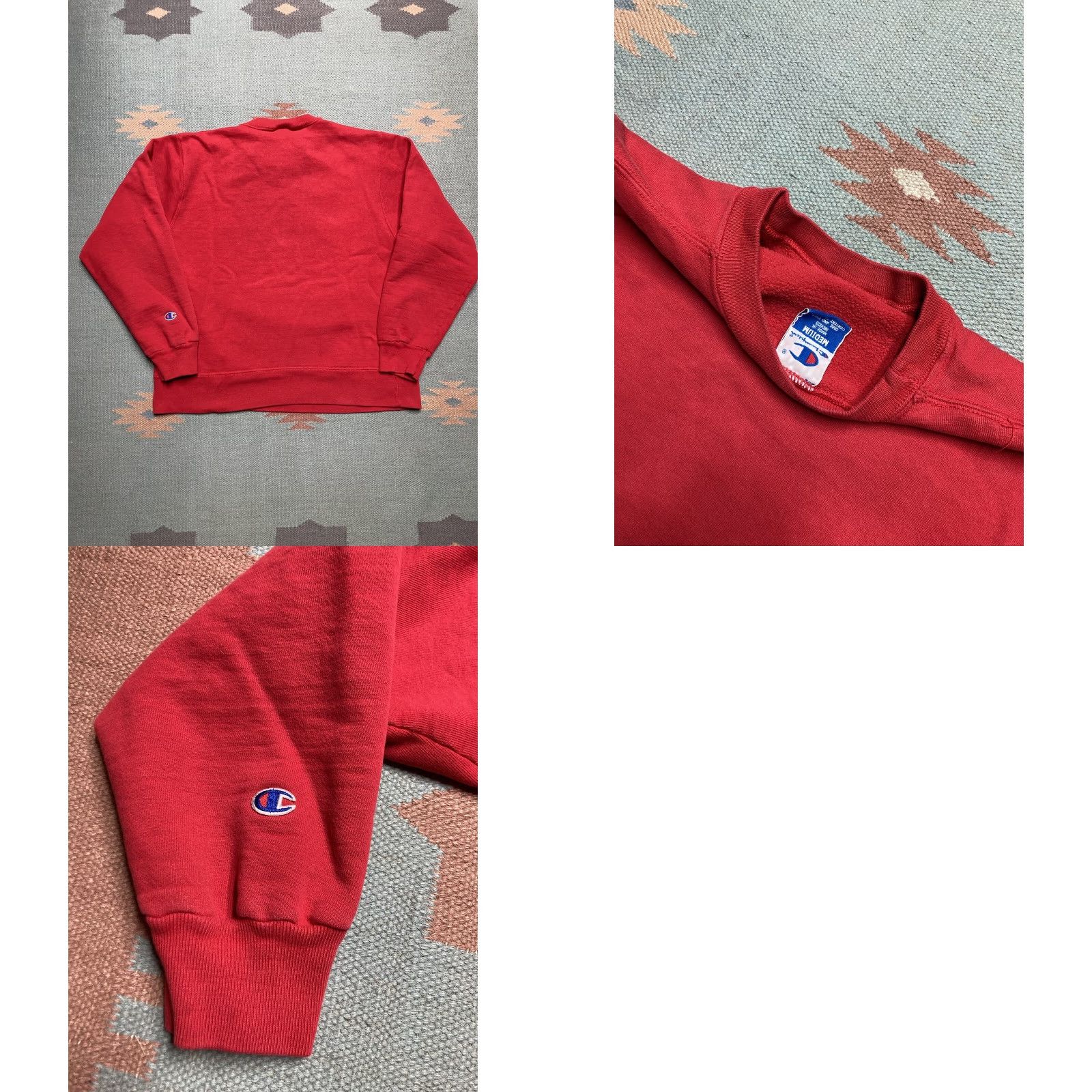 Champion VINTAGE Champion Sweatshirt Crewneck Mens M Red 90s Cotton Pullover Sweatshirt Size US M / EU 48-50 / 2 - 8 Thumbnail