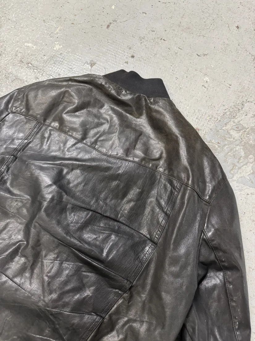 Designer × Dolce & Gabbana × Vintage 2000s Dolce & Gabbana Black Leather Bomber Jacket Size US M / EU 48-50 / 2 - 6 Thumbnail