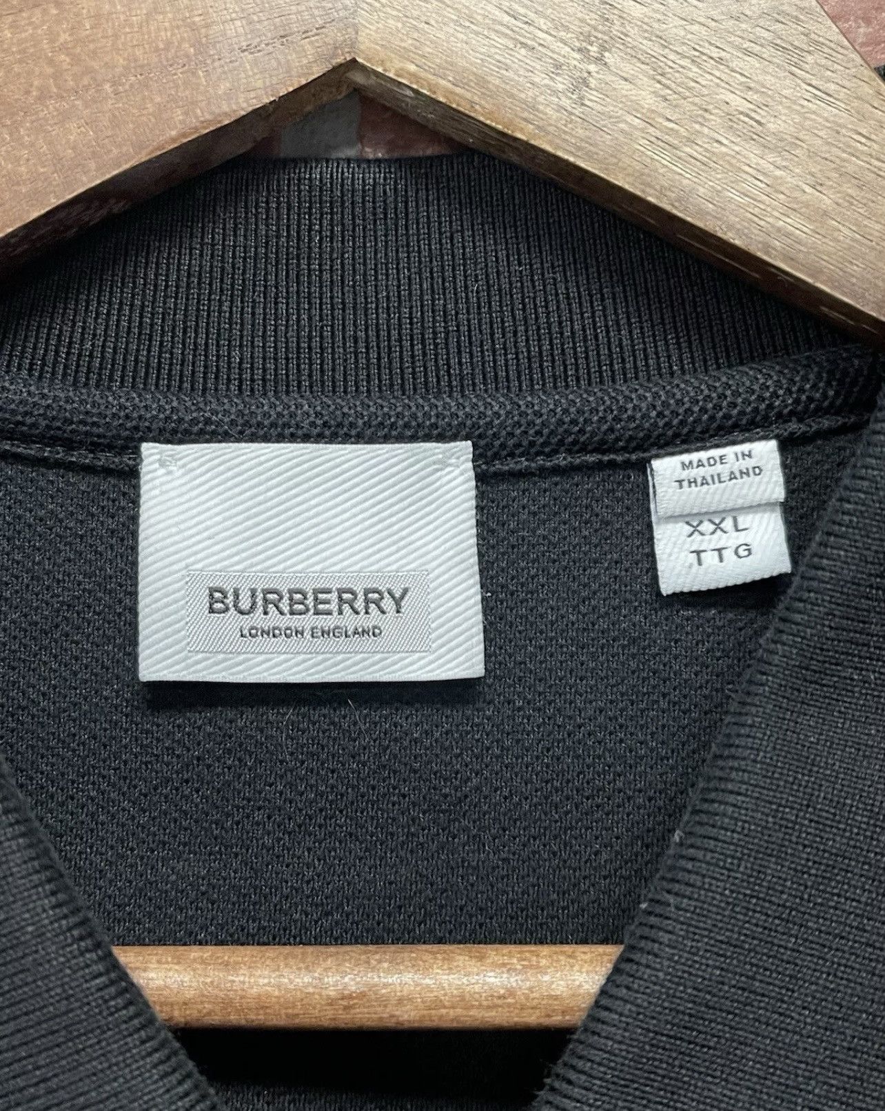 Burberry Size XXL - Burberry Men’s Black Polo T-Shirt Button Collar Size US XXL / EU 58 / 5 - 6 Thumbnail