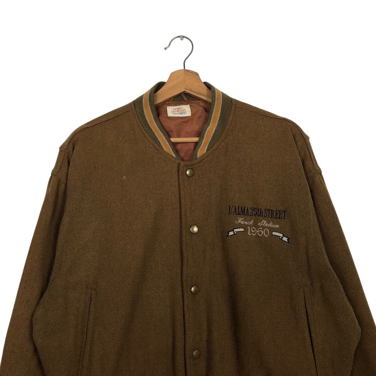 Japanese Brand 📌Rich Brown Bomber Jacket Expressly Big Logo Issey Miyake Size US M / EU 48-50 / 2 - 4 Thumbnail