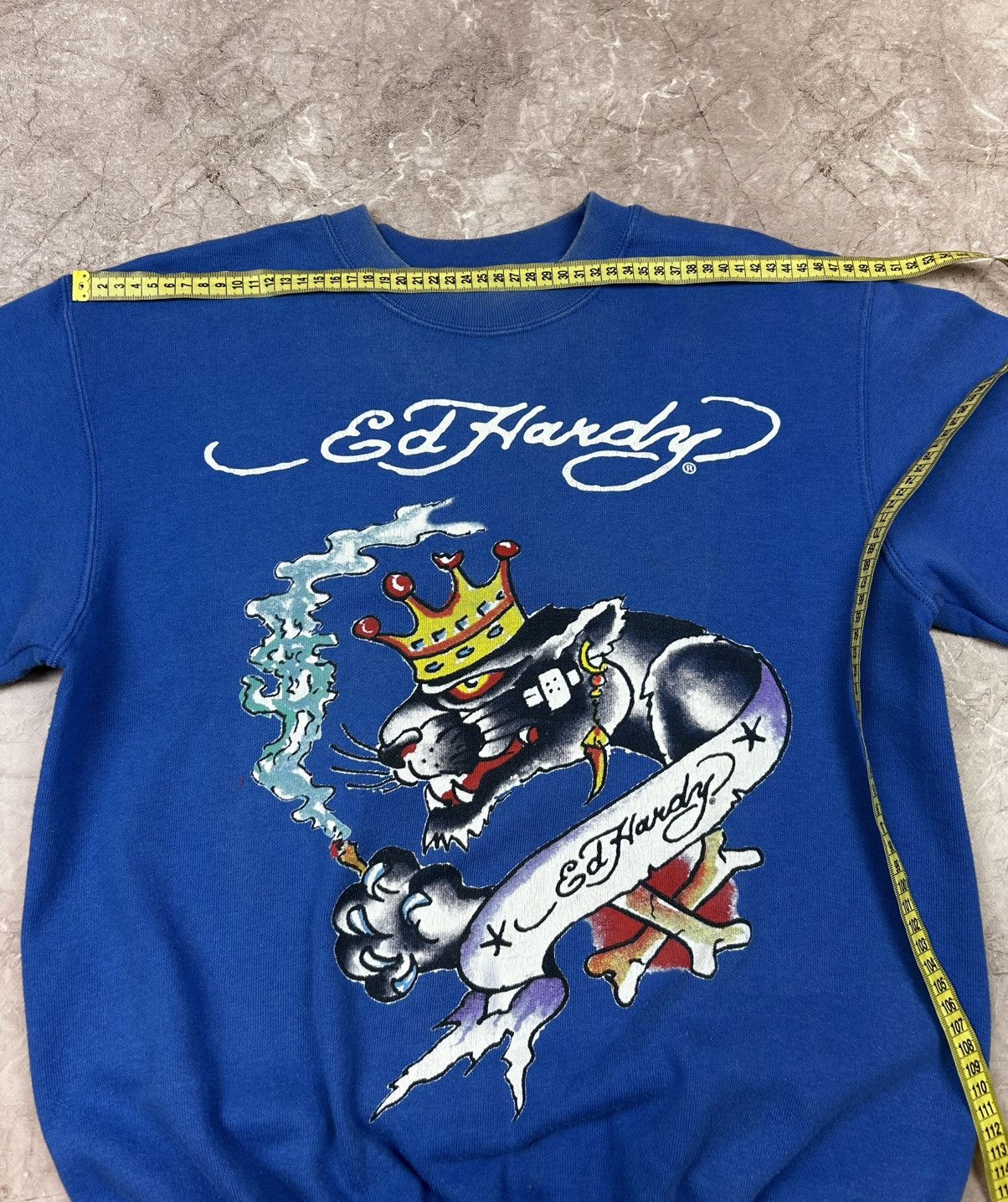 Ed Hardy Vintage Ed Hardy Sweatshirt Skull Logo Blue Crewneck Size S Size US S / EU 44-46 / 1 - 12 Thumbnail