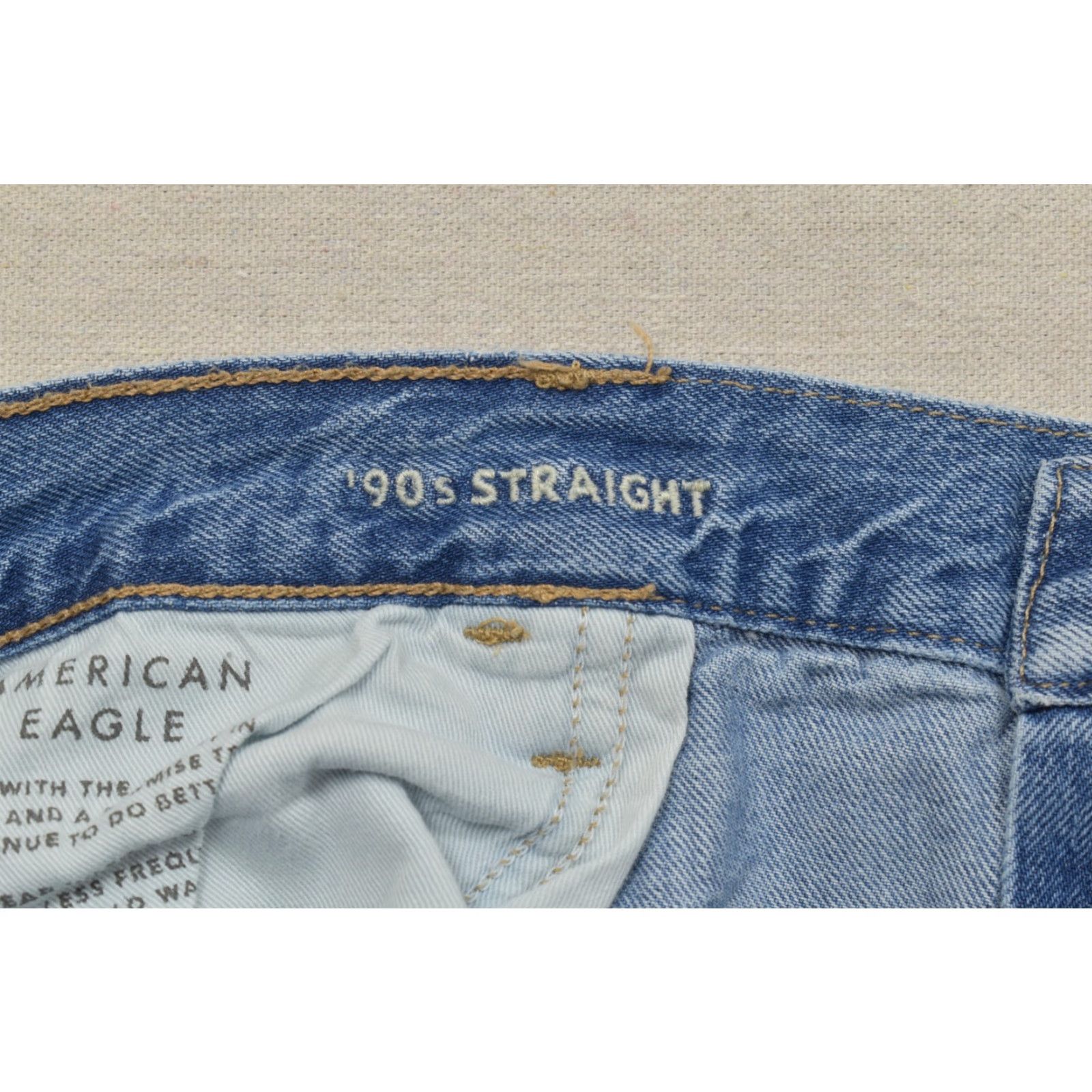 American Eagle Outfitters American Eagle Jeans Women 20 Long High Rise 90s Straight Blue Organic Denim Collection 5-Pocket Womens Size 42" / US 20 - 8 Thumbnail