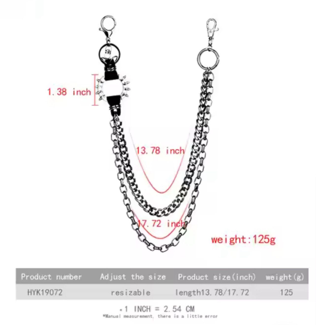 Vintage Metal Punk Rock Layered Chain Size ONE SIZE - 5 Thumbnail