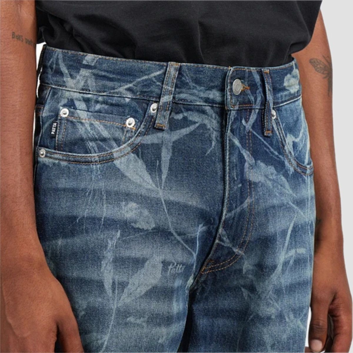 Patta Patta Leaves Laser Print Denim Jeans Size US 30 / EU 46 - 4 Thumbnail