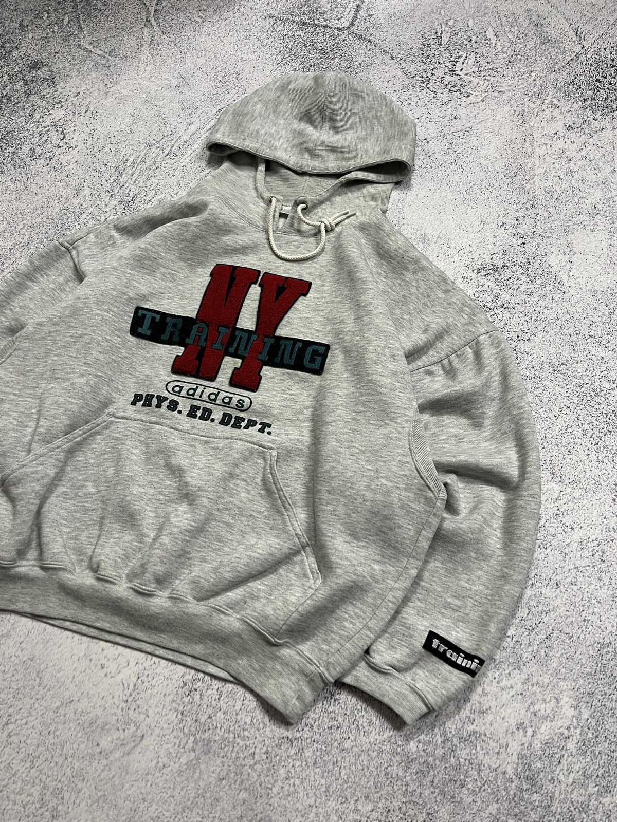 Adidas × Vintage Vintage Adidas 90’s Oversized NY Training Baggy Hoodie Rare Size US M / EU 48-50 / 2 - 2 Thumbnail