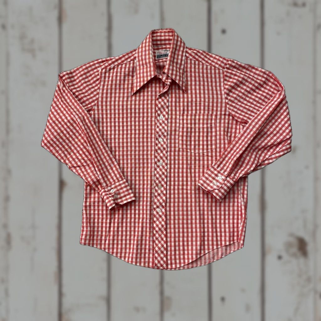 Vintage VINTAGE Campus Dagger Collar Disco Shirt Medium Red Geometric Print 70s button-up Mens Size US M / EU 48-50 / 2 - 1 Thumbnail
