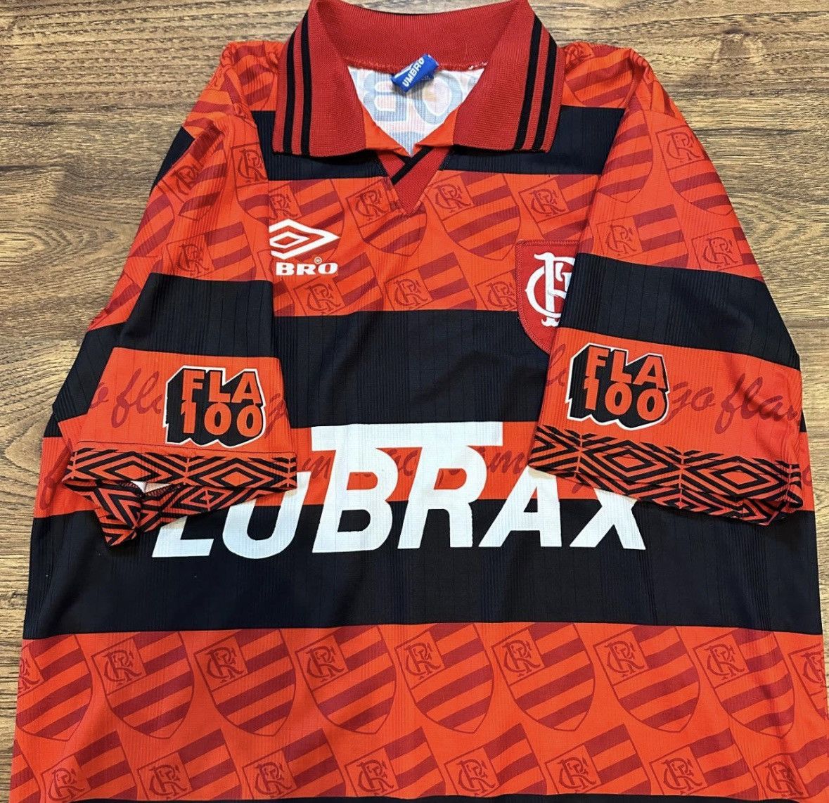 Umbro Vintage 1995 1996 Flamengo Home Soccer Jersey Size US L / EU 52-54 / 3 - 5 Thumbnail