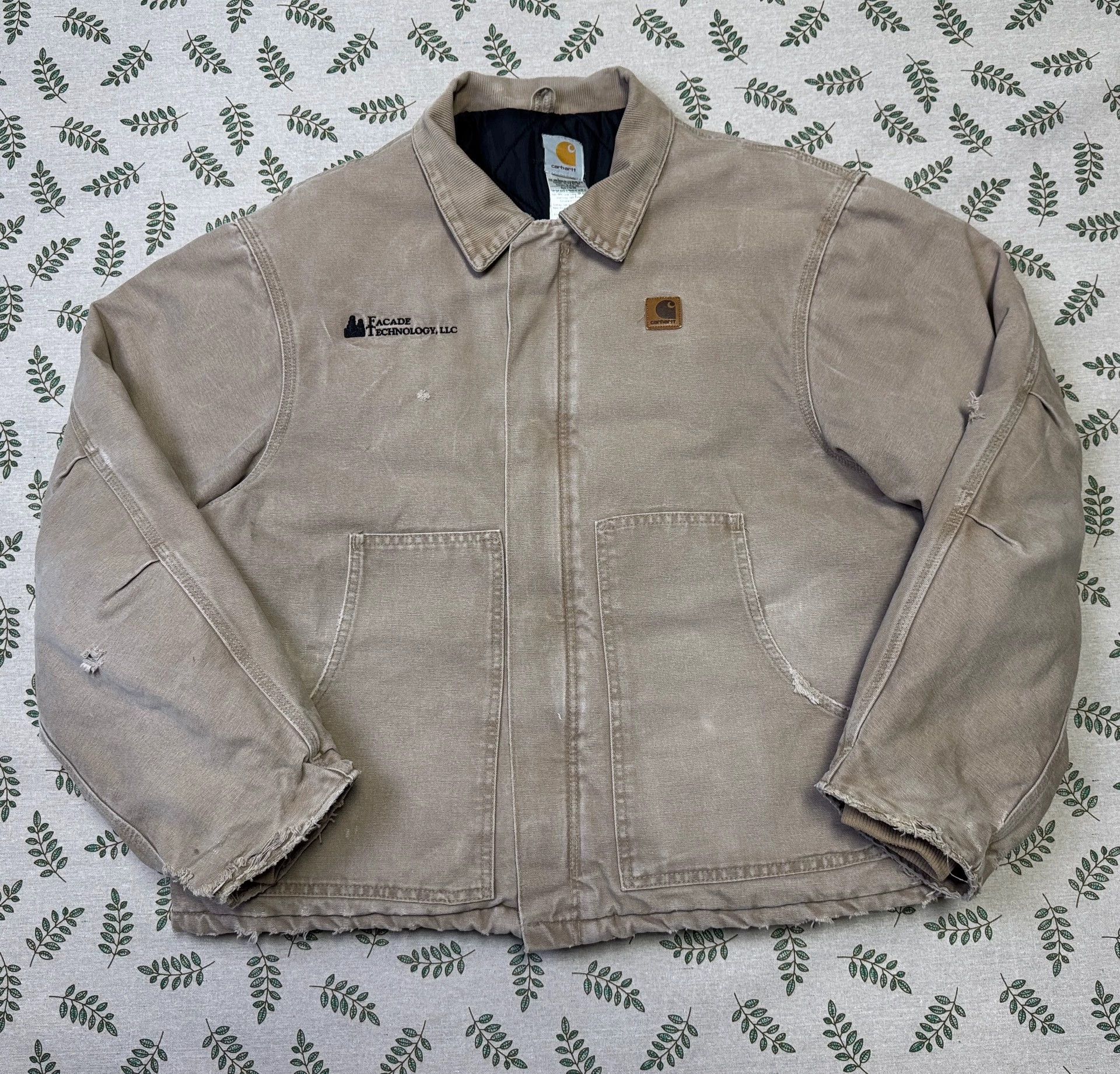 Carhartt Vintage Carhartt J22 Sand XL Heavy Washed USA Jacket Size US XL / EU 56 / 4 - 2 Thumbnail