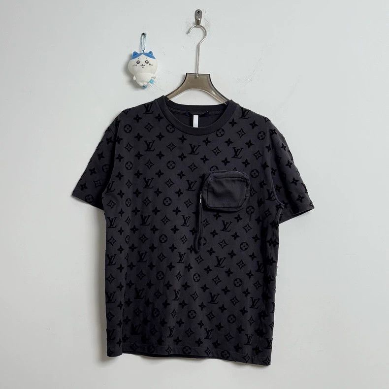 Louis Vuitton Black presbyopic flocked full print pocket s
