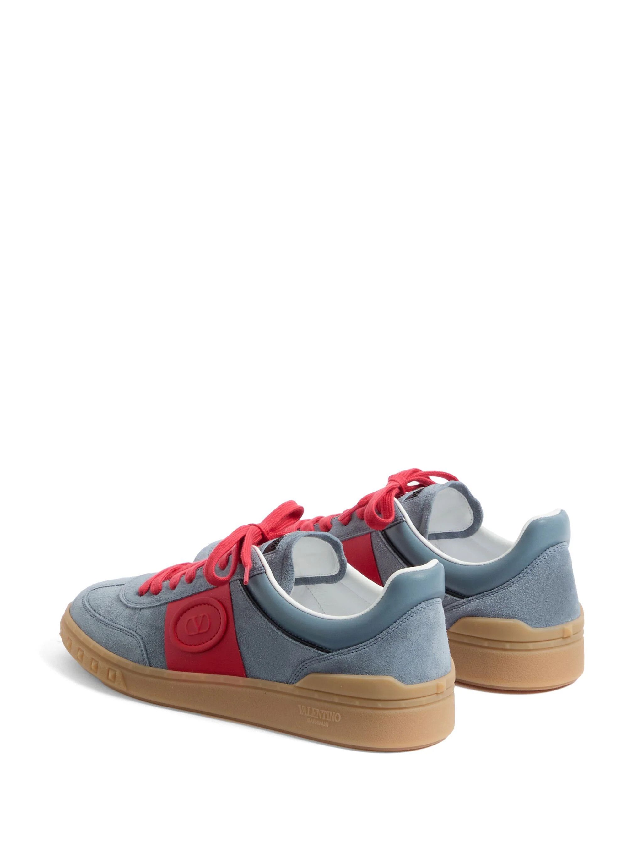 Valentino o1s22i1n1224 Suede Leather Low-Top Sneakers in Blue Red Size US 11 / EU 44 - 3 Thumbnail