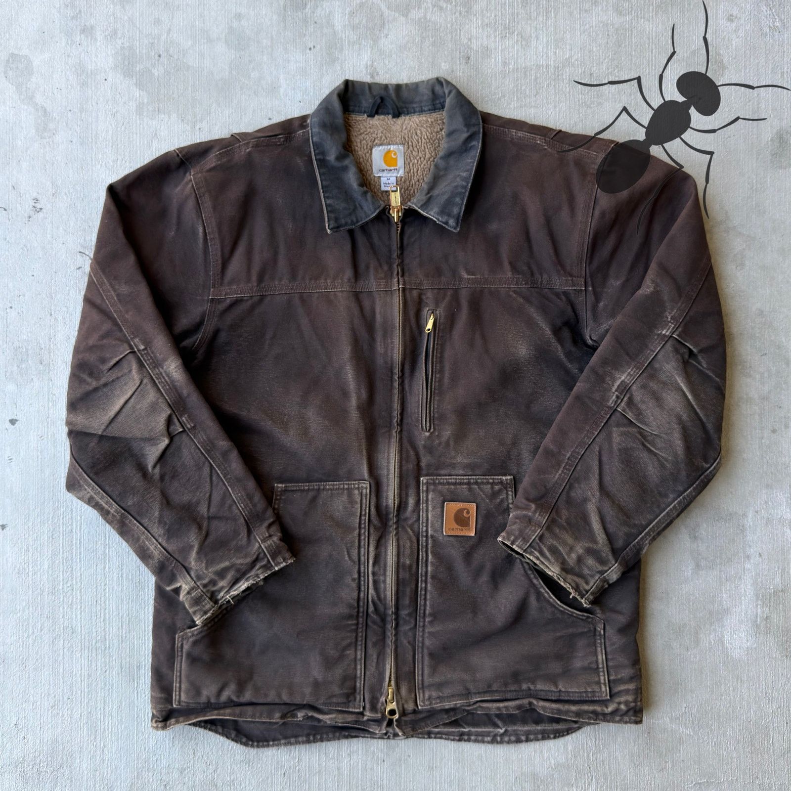 Carhartt × Vintage Vintage Y2K Carhartt C61 DKB brown chore coat work jacket Size US M / EU 48-50 / 2 - 1 Thumbnail