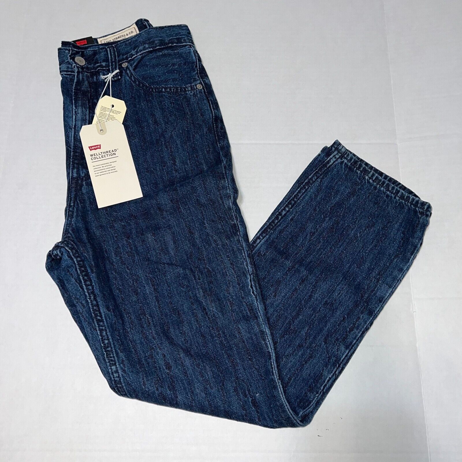 Levi's NWT $198 Levi's 70's High Straight Wellthread Jeans 29 x 28 Size 29" - 3 Thumbnail