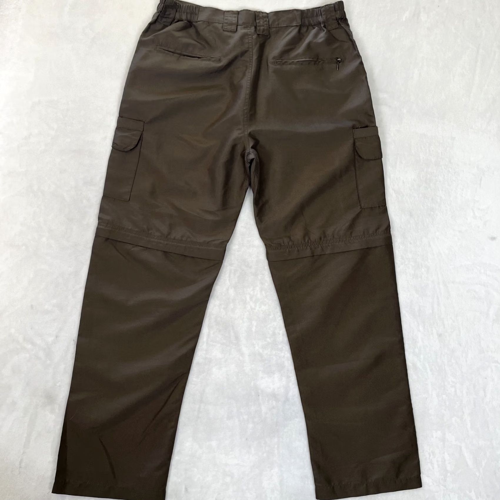 Vintage Rustic Ridge Cargo Pants Mens Medium Brown Convertible Elastic Waist Hiking Pants Size US 31 - 5 Thumbnail