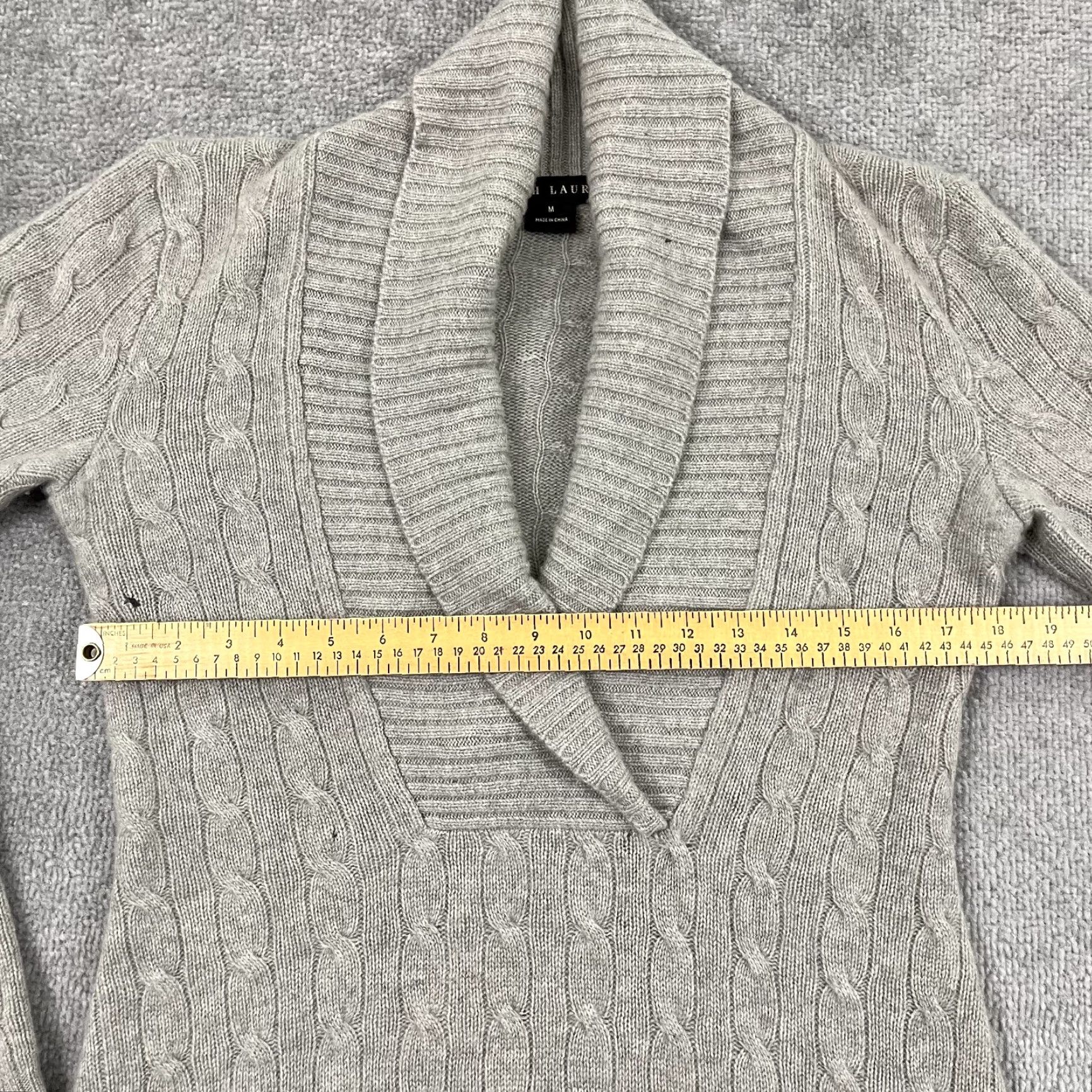 Ralph Lauren Ralph Lauren Black Label Cashmere Sweater Womens Medium Gray Cable Knit Preppy Long Sleeve Size M / US 6-8 / IT 42-44 - 4 Thumbnail