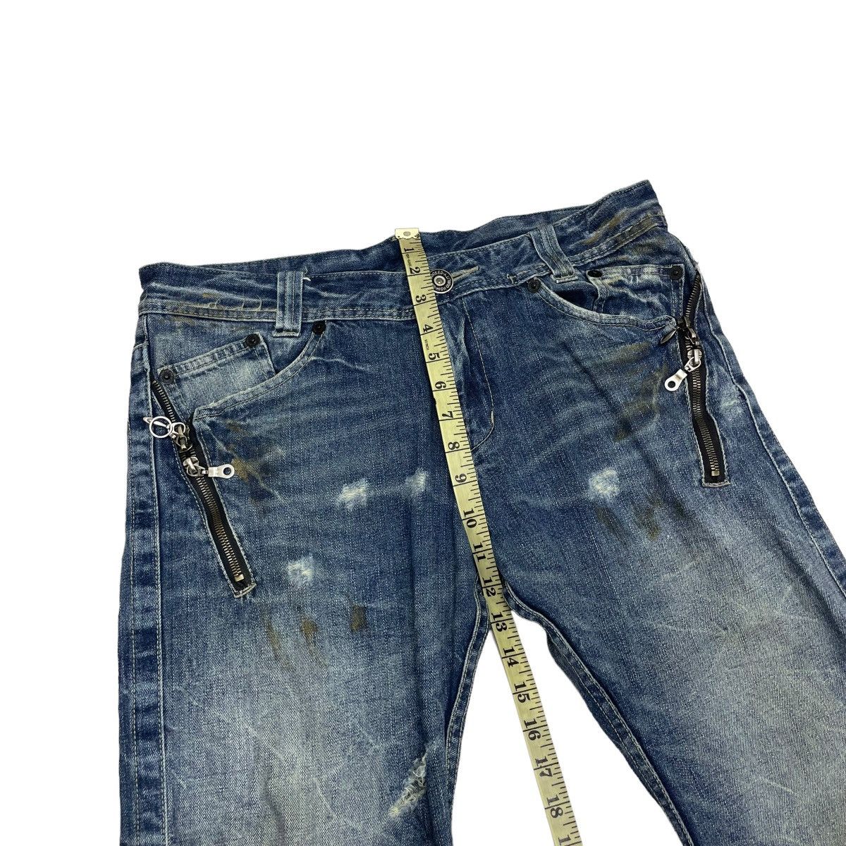 14th Addiction × If Six Was Nine × Le Grande Bleu (L.G.B.) Trashed Japanese Brand Ratle Trap Distress Denim Size US 32 / EU 48 - 12 Thumbnail