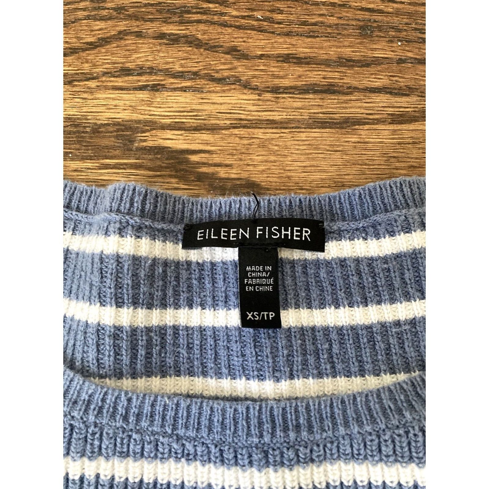 Eileen Fisher Eileen Fisher Striped Sweater Womens XS Hemp Organic Cotton Blue White Pullover Knit Long Sleeve Casual Workwear Size XS / US 0-2 / IT 36-38 - 4 Thumbnail