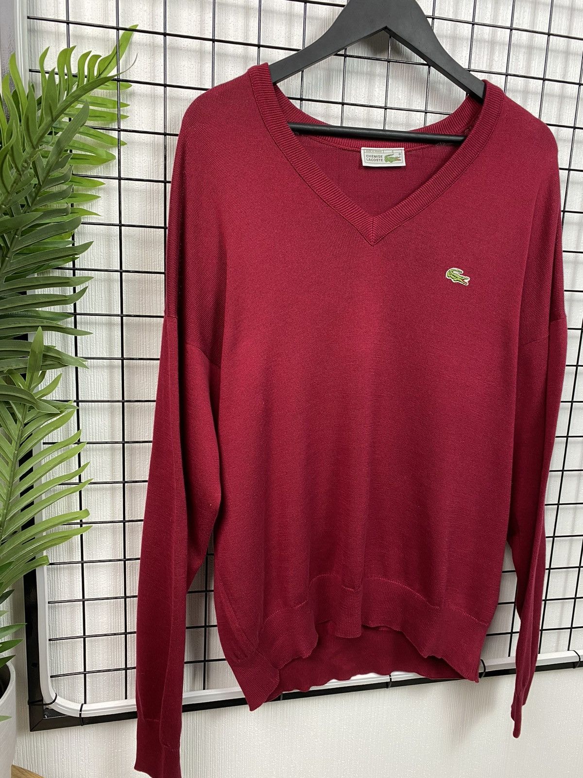 Lacoste × Vintage VINTAGE LACOSTE RED V-NECK SWEATER CHEMISE SIZE 6 MEN XL Size US XL / EU 56 / 4 - 6 Thumbnail