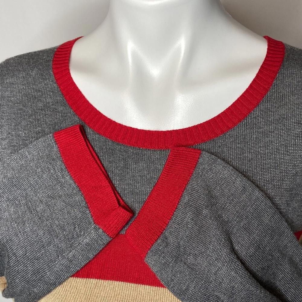 Designer The Limited, Color Block Rayon 3/4 Sleeve Sweater, Large Size L / US 10 / IT 46 - 6 Thumbnail