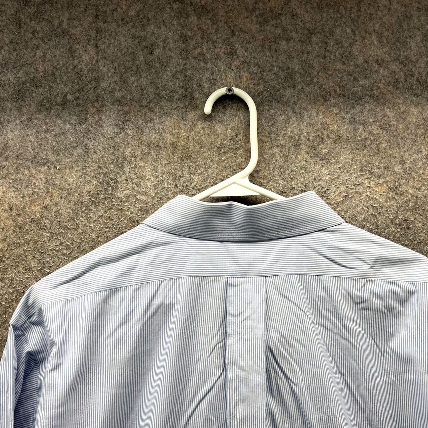 Brooks Brothers Brooks Brothers Dress Shirt Mens 17 4/5 Blue Stripe Classic Fit Non Iron Shirt Size 46R - 6 Thumbnail