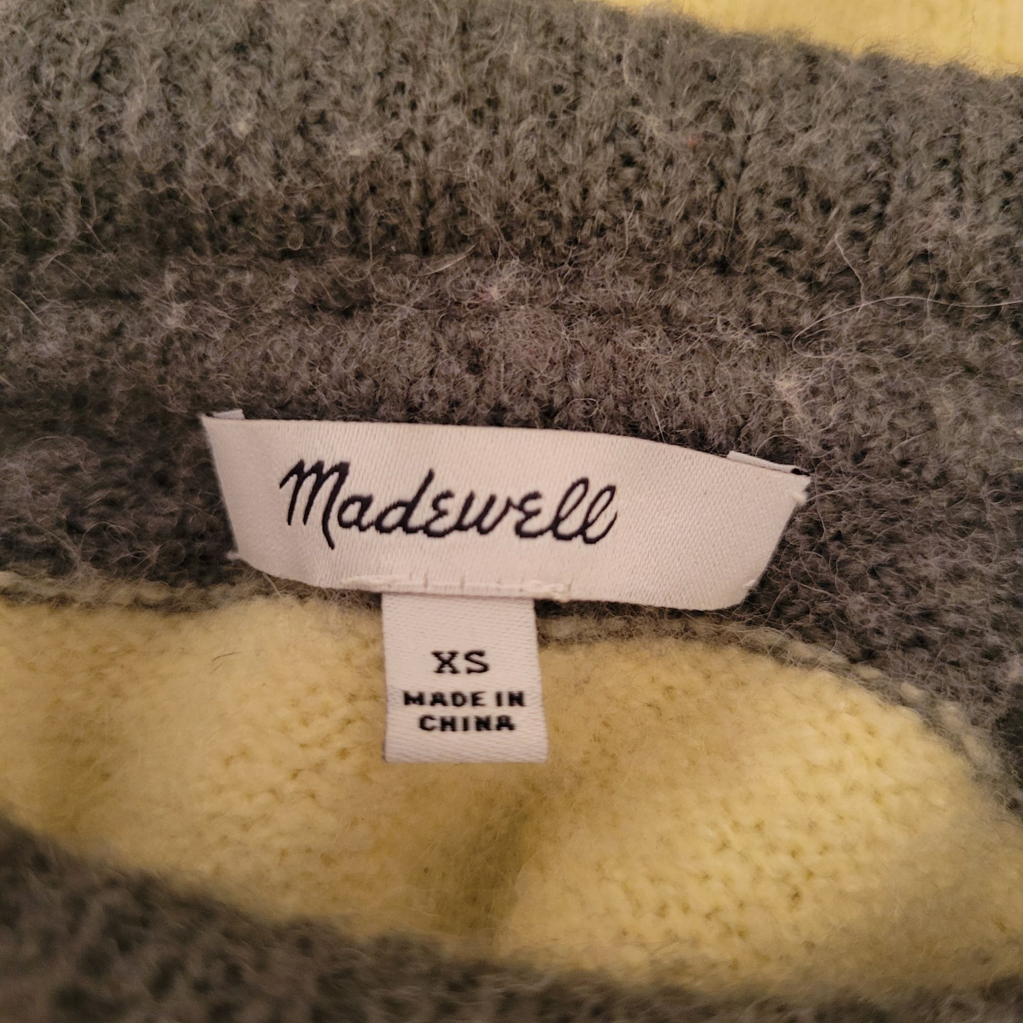 Madewell Madewell Striped Sweater XS Alpaca Wool Yellow Green FULTON Size XS / US 0-2 / IT 36-38 - 4 Thumbnail