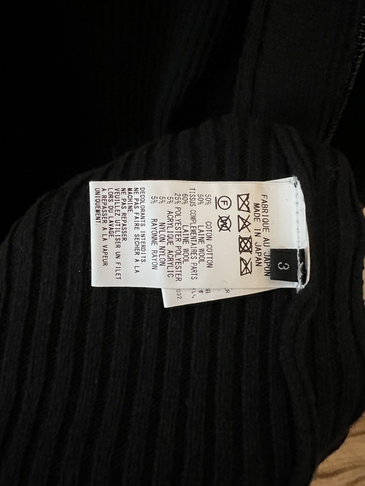 Yohji Yamamoto Yohji 7G Wool Cotton Rib Zip-up w Shoulder and Elbow Patches Size US S / EU 44-46 / 1 - 8 Thumbnail