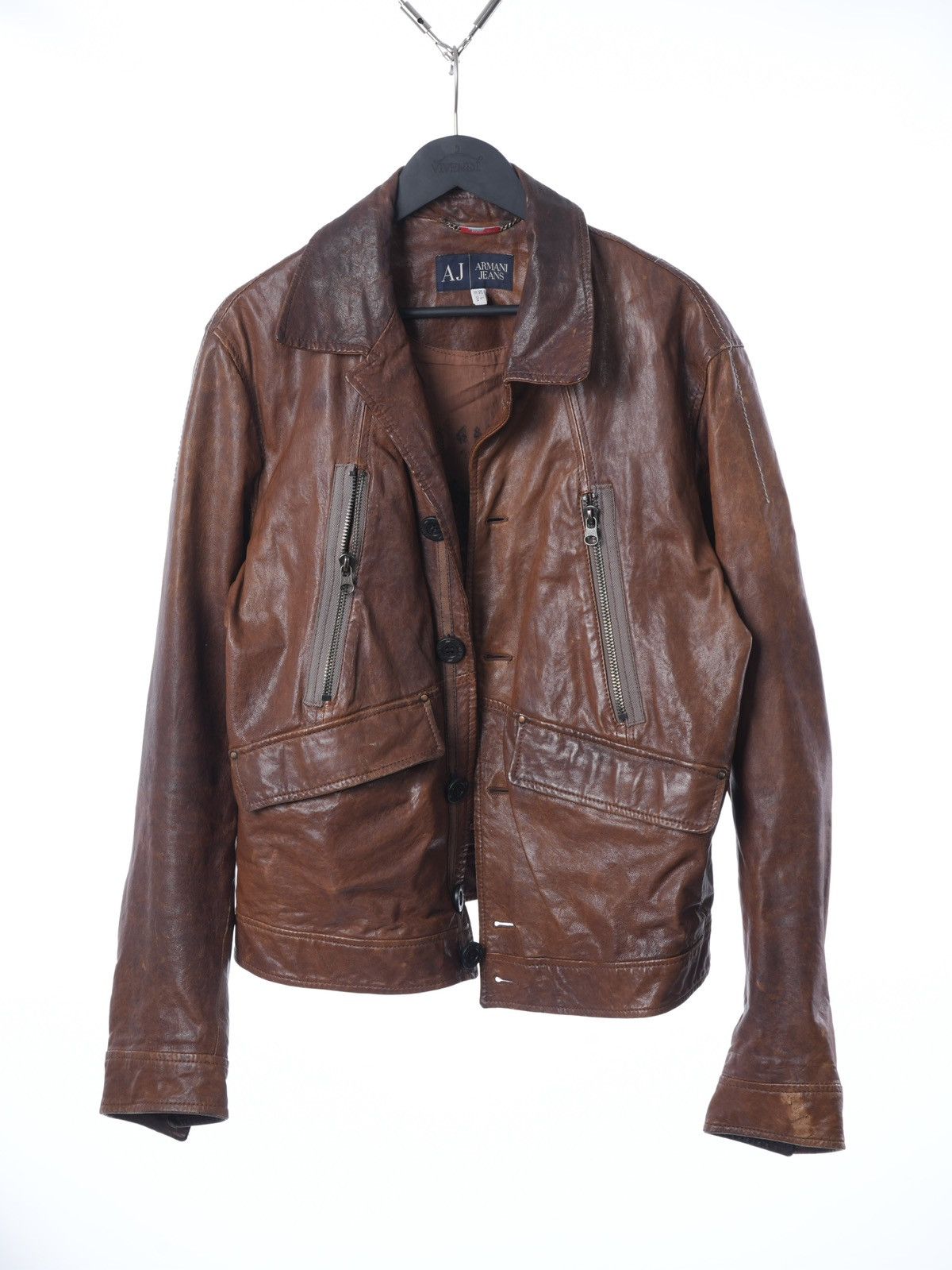 2000’s Vintage Armani Jeans Leather Jacket