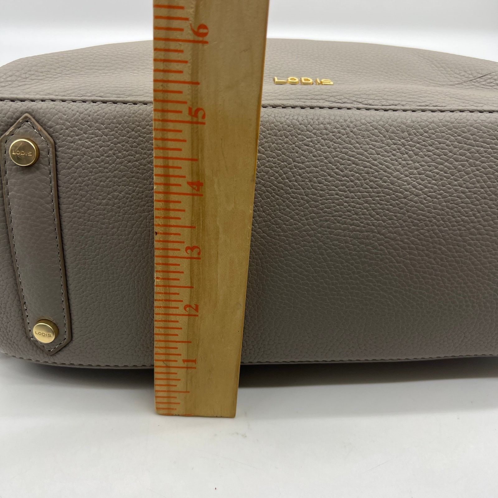 Other LODIS Womens Purse Texas Leather Grayson Shoulder Ash Gray Size ONE SIZE - 12 Thumbnail