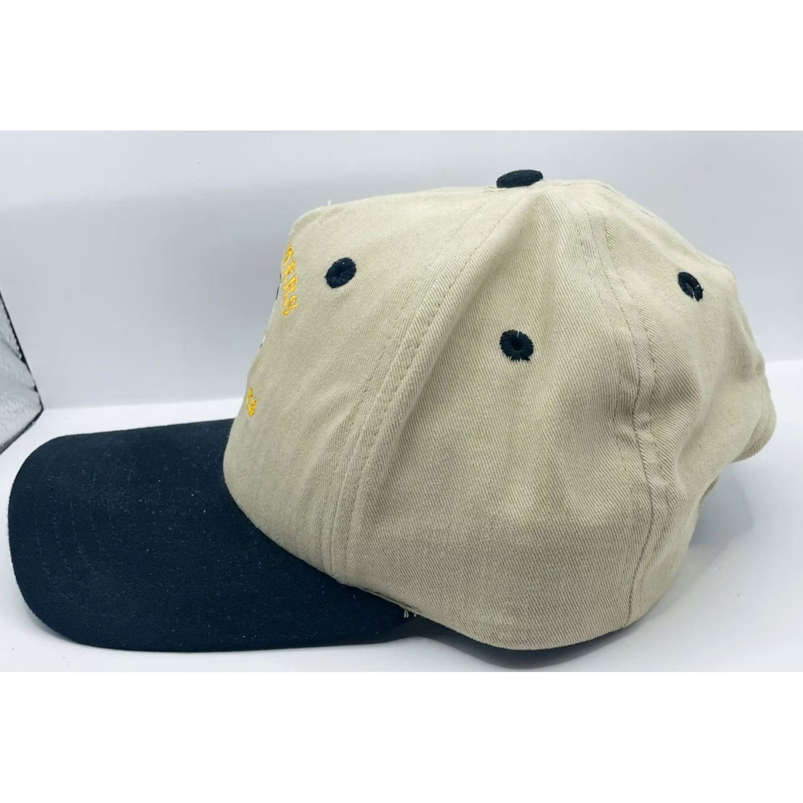 Vintage VINTAGE Snap-Back Baseball Hat Cap Brown/Black Adjustable Made In USA Men’s Teamstets Cap Size ONE SIZE - 4 Thumbnail